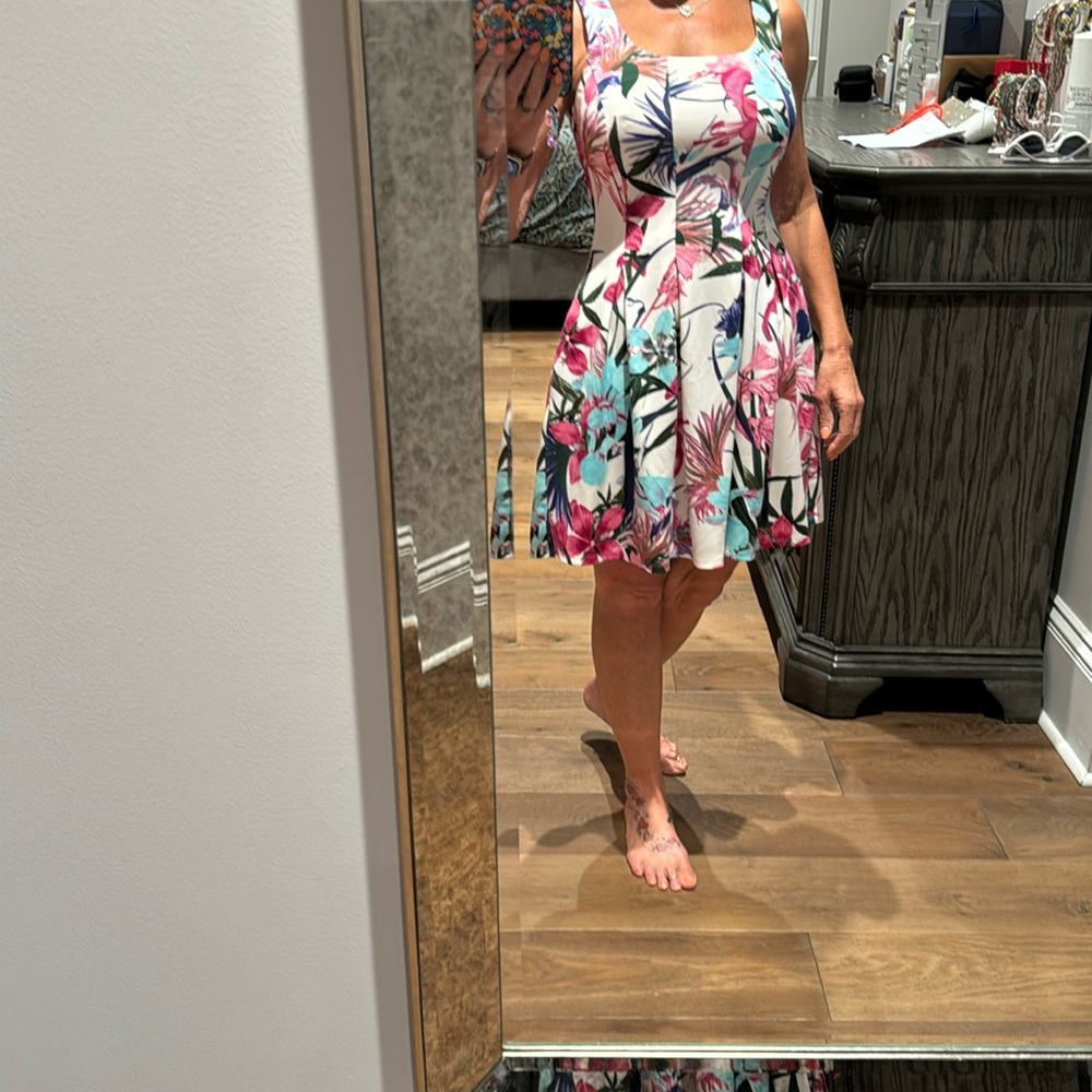 Boston proper fit and flare floral dress size 8